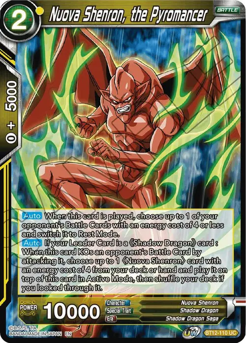 Nuova Shenron, the Pyromancer card art