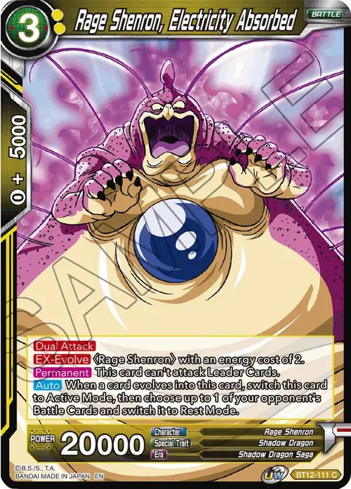 Rage Shenron, Electricity Absorbed card art