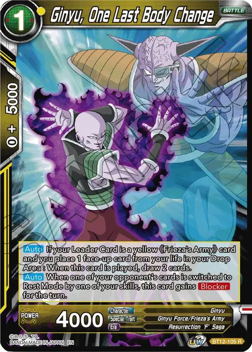 Ginyu, One Last Body Change card art