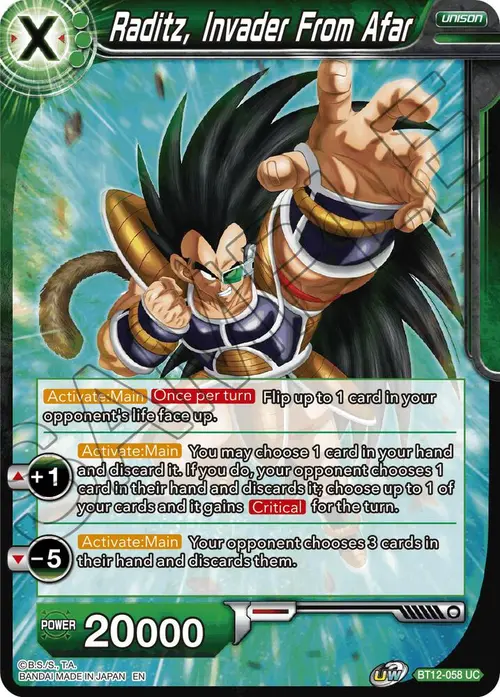 Raditz, Invader From Afar card art