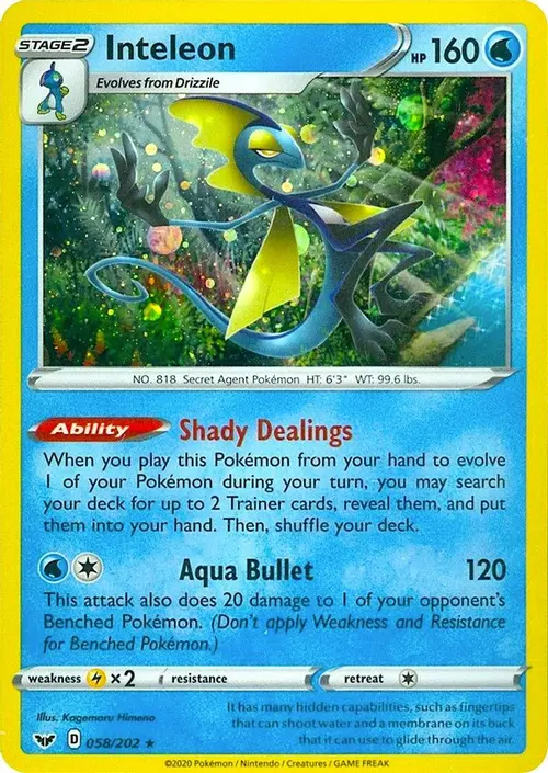 Inteleon - 058/202 (Cosmos Holo) card art