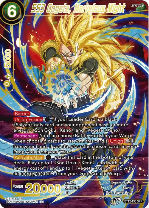 SS3 Gogeta, Marvelous Might (SPR) card art
