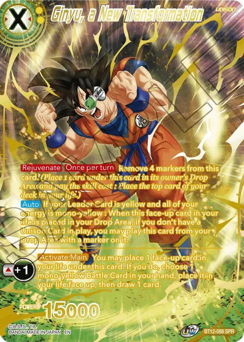 Ginyu, a New Transformation (SPR) card art
