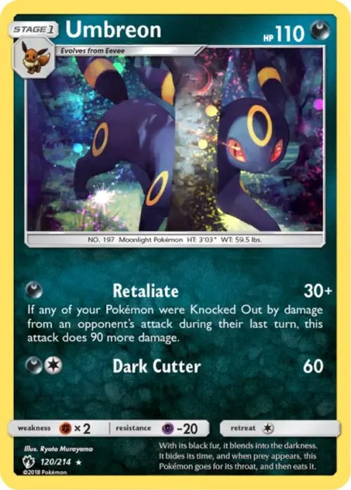 Umbreon - 120/214 (Cosmos Holo) card art