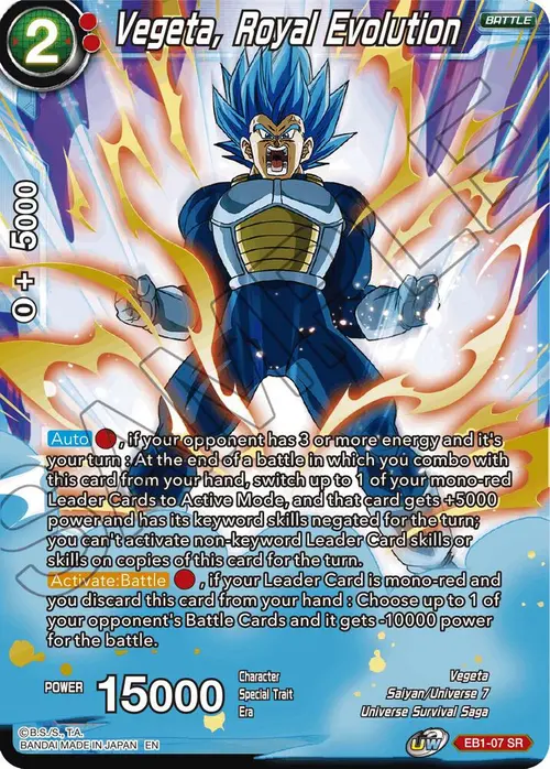 Vegeta, Royal Evolution card art