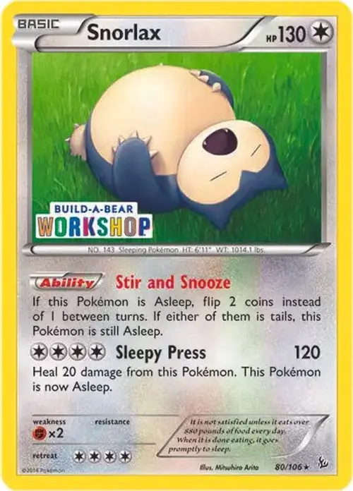 Snorlax - 80/106 (Build-a-Bear Workshop Exclusive) card art