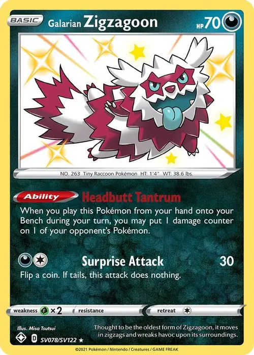 Galarian Zigzagoon card art