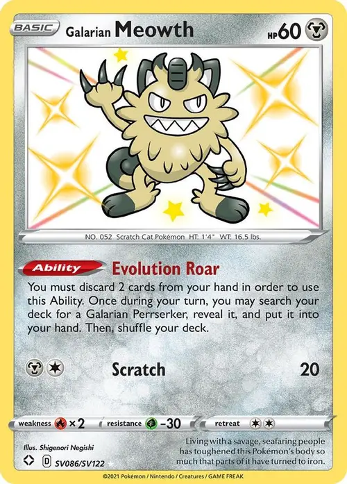 Galarian Meowth card art