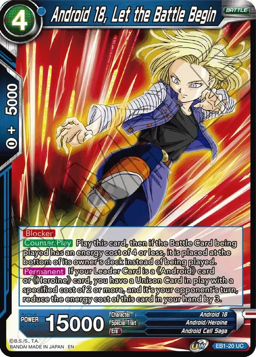 Android 18, Let the Battle Begin card art