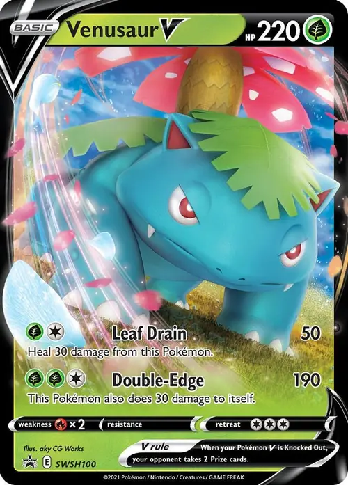 Venusaur V - SWSH100 card art