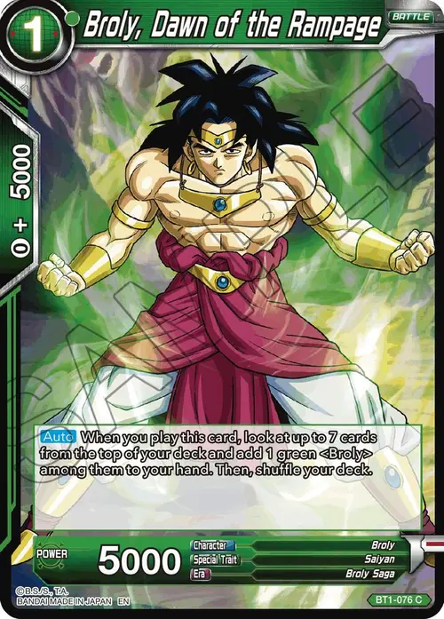 Broly, Dawn of the Rampage (Reprint) card art