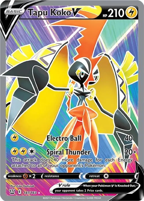 Tapu Koko V (Full Art) card art