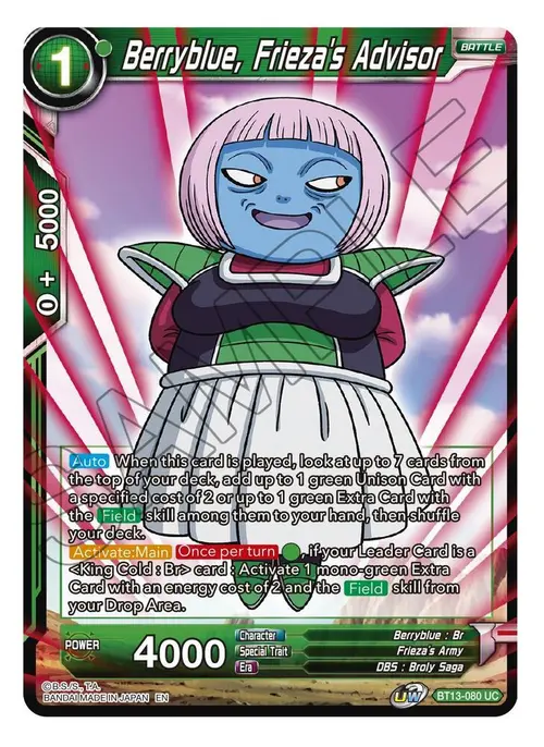 Berryblue, Frieza's Advisor card art
