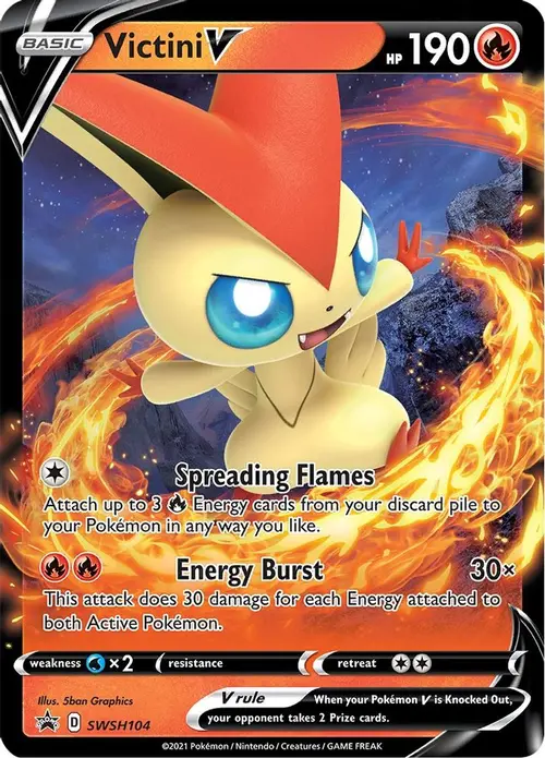 Victini V - SWSH104 card art