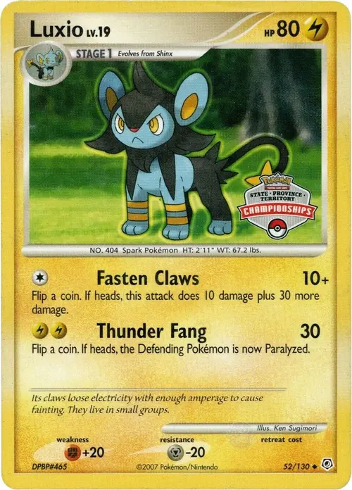 Luxio - 52/130 (State Championship Promo) card art