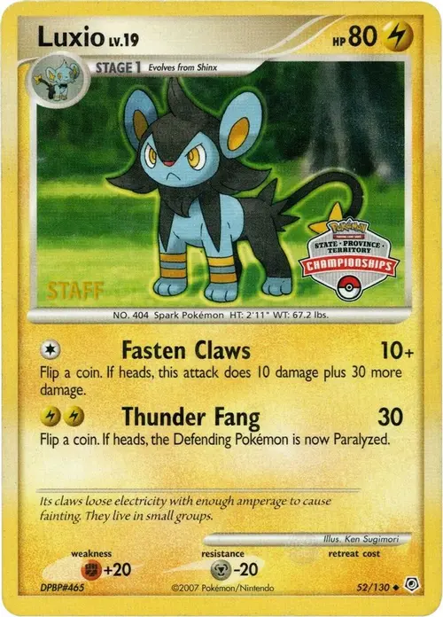 Luxio - 52/130 (State Championships) [Staff] card art