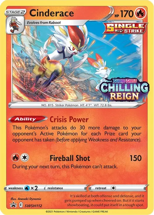 Cinderace - SWSH112 (Prerelease) card art