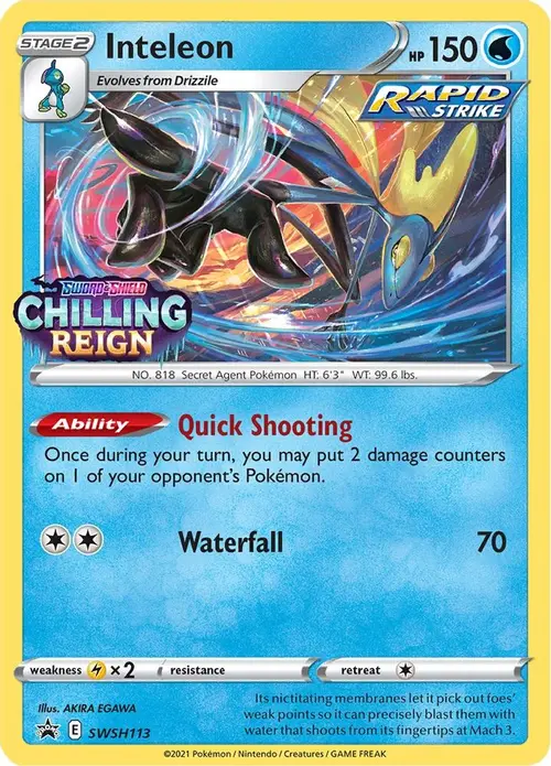 Inteleon - SWSH113 (Prerelease) card art