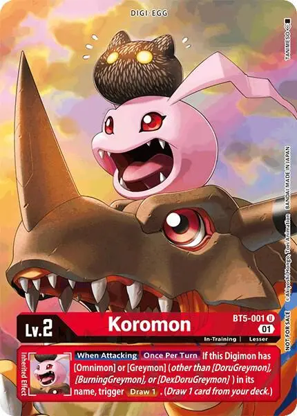 Koromon - BT5-001 (Premier TO Event June 2021) card art