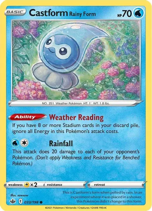 Castform Rainy Form card art
