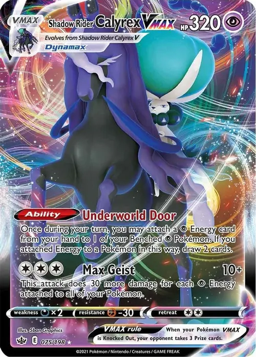 Shadow Rider Calyrex VMAX card art