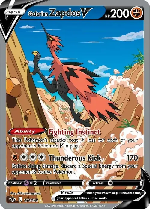 Galarian Zapdos V (Alternate Full Art) card art