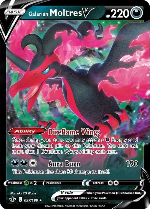Galarian Moltres V card art