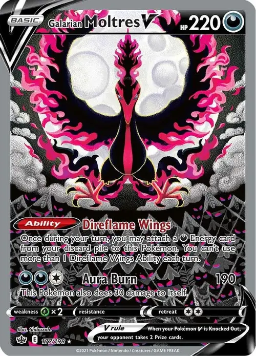 Galarian Moltres V (Alternate Full Art) card art