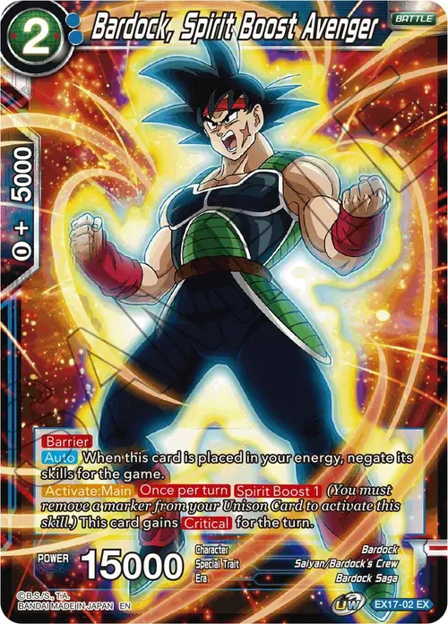 Bardock, Spirit Boost Avenger card art