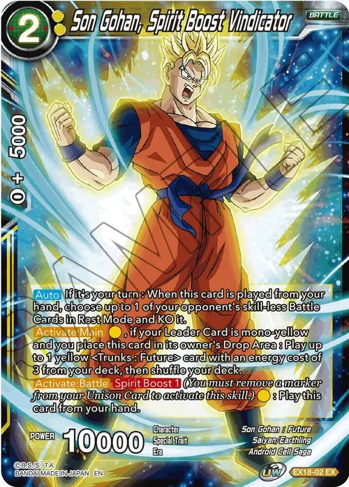 Son Gohan, Spirit Boost Vindicator card art