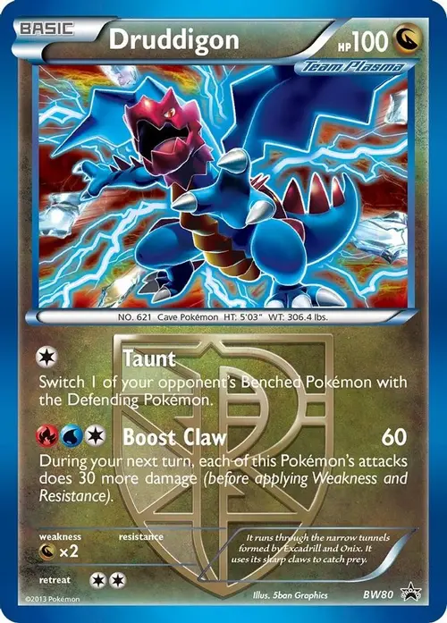 Druddigon (Team Plasma) - BW80 (Cosmos Holo) card art