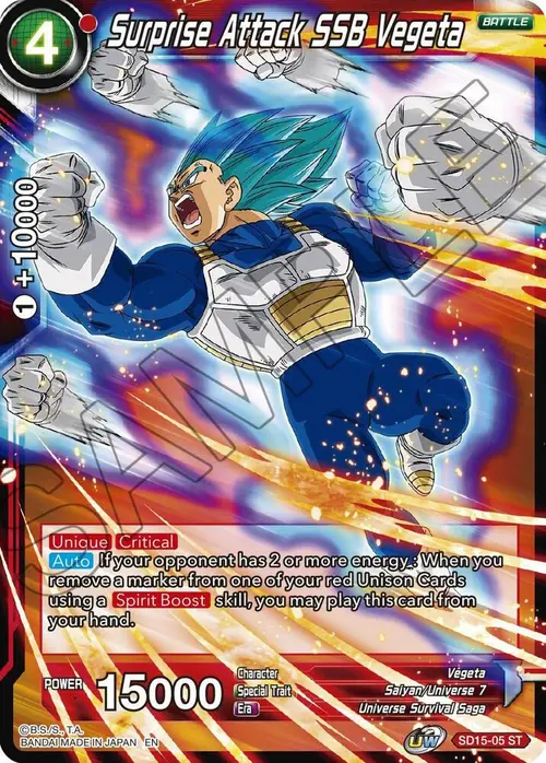 Surprise Attack SSB Vegeta card art