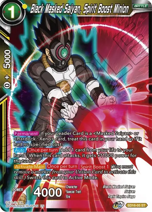 Black Masked Saiyan, Spirit Boost Minion card art