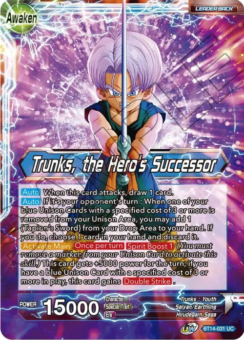 Trunks // Trunks, the Hero's Successor card art