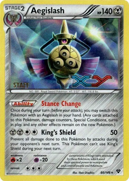 Aegislash - 86/146 (Prerelease) [Staff] card art