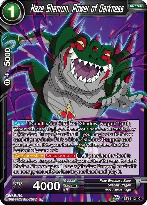 Haze Shenron, Power of Darkness card art