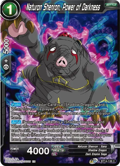 Naturon Shenron, Power of Darkness card art