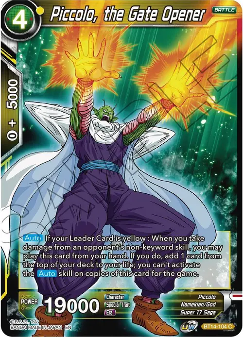 Piccolo, the Gate Opener card art