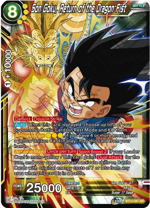 Son Goku, Return of the Dragon Fist card art
