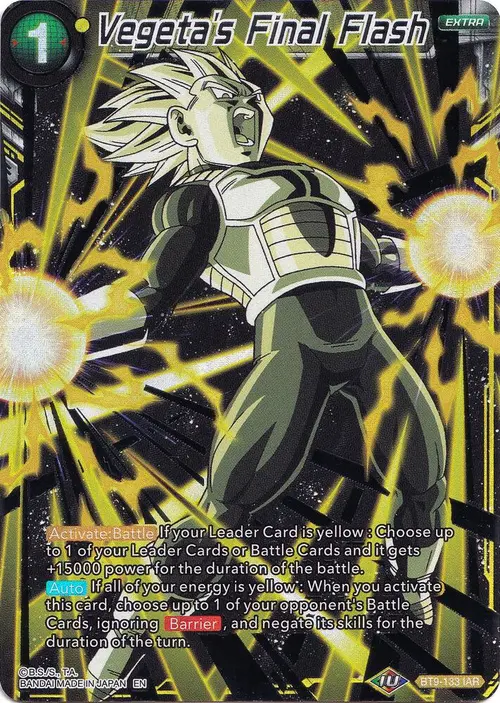 Vegeta's Final Flash card art