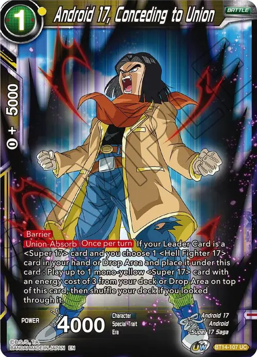Android 17, Conceding to Union card art