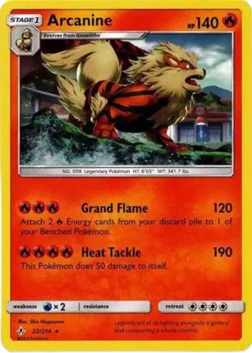 Arcanine - 22/214 (Cosmos Holo) card art