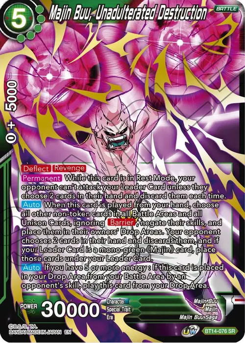 Majin Buu, Unadulterated Destruction card art