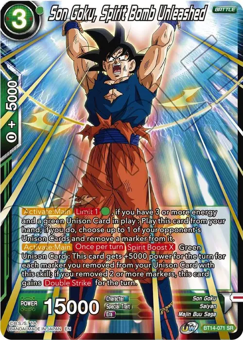Son Goku, Spirit Bomb Unleashed card art