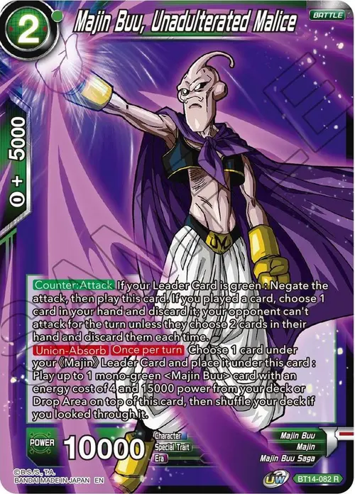 Majin Buu, Unadulterated Malice card art