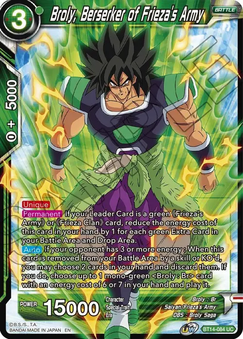 Broly, Berserker of Frieza's Army card art