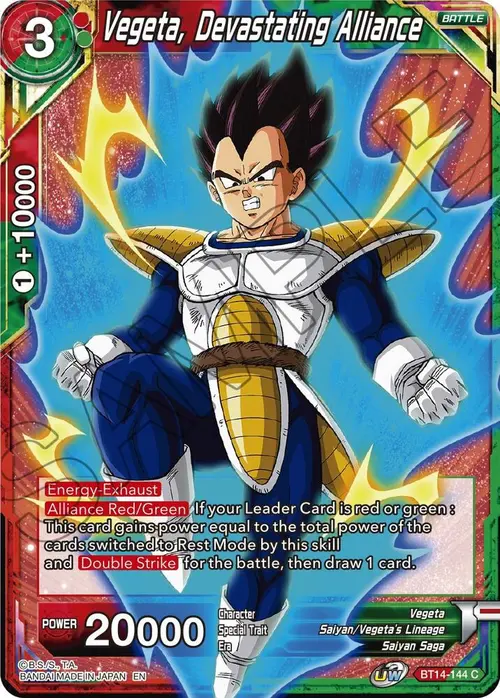 Vegeta, Devastating Alliance card art