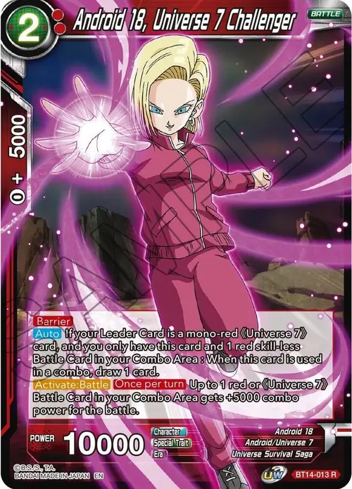 Android 18, Universe 7 Challenger card art