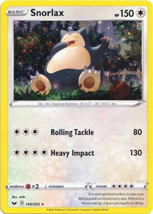 Snorlax - 140/202 (Cosmos Holo) card art