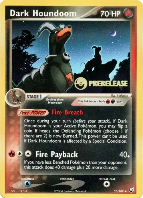 Dark Houndoom - 37/109 (Prerelease) card art